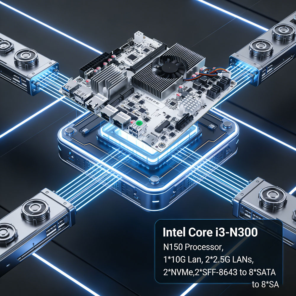 Mini Itx Dual 2.5G Nas Motherboard - Carte mère Mini ITX NAS 8
