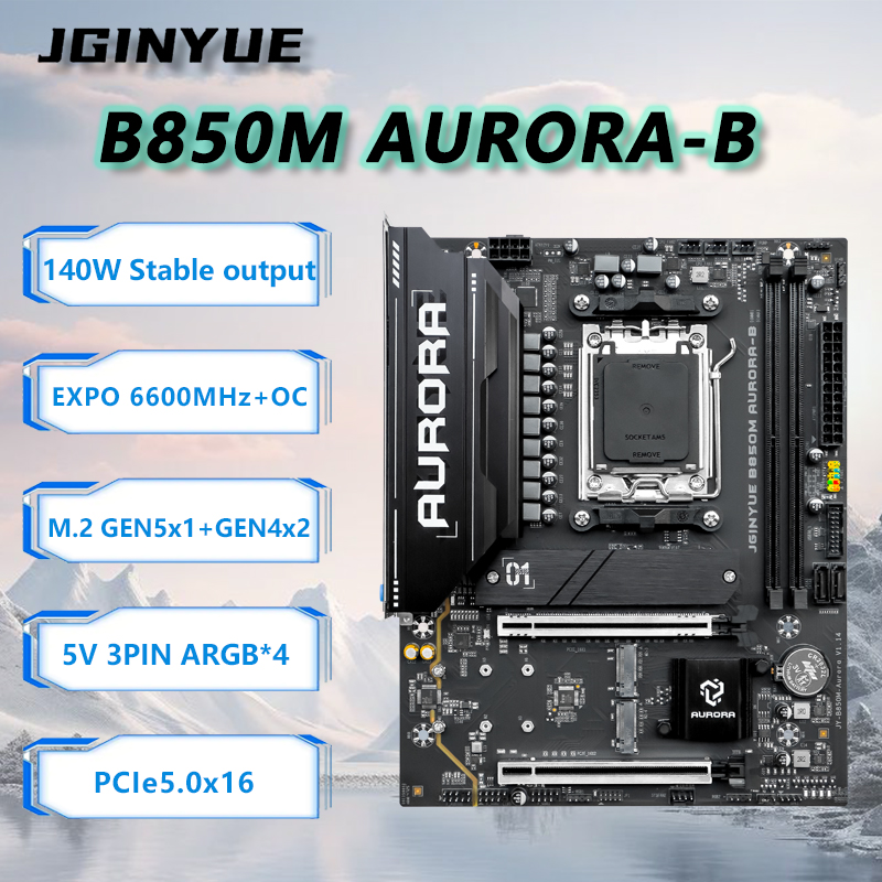 JGINYUE B850M AURORA-B nouvell - Am5 Micro Atx Pcie 5.0 Motherboard avis et prix