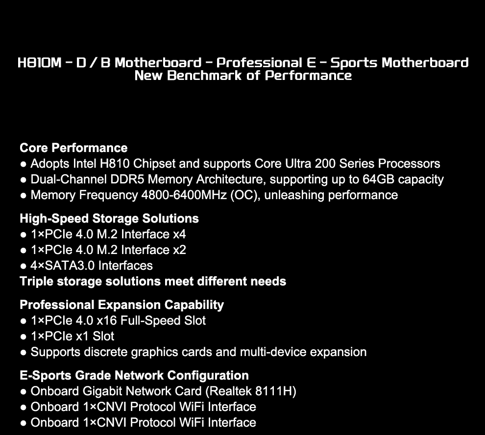 Carte mère de jeu JGINYUE H810 - Lga1851 Gaming Motherboard avis et prix