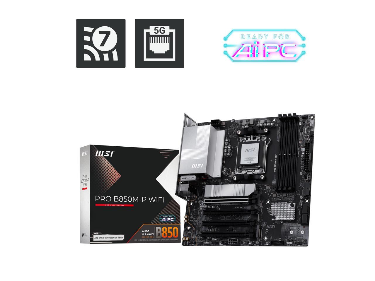 Carte mère MSI PRO B850M-P WIF - Am5 Micro Atx Pcie 5.0 Motherboard avis et prix